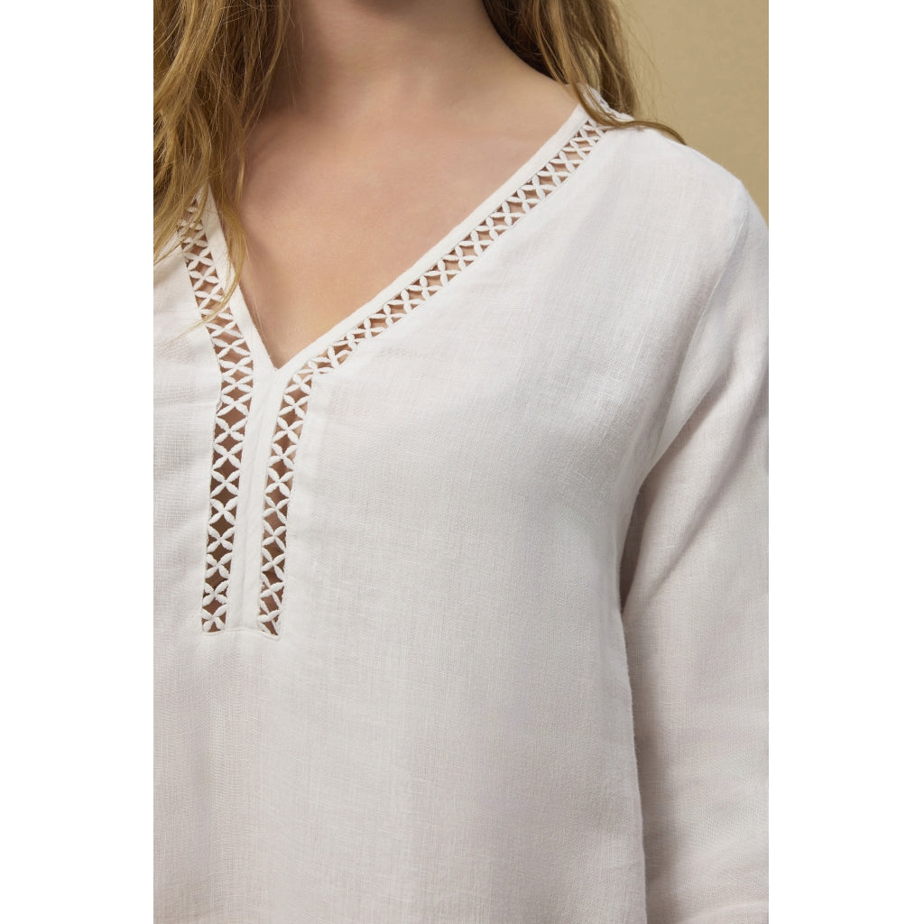 Diaz Linen Dress - White