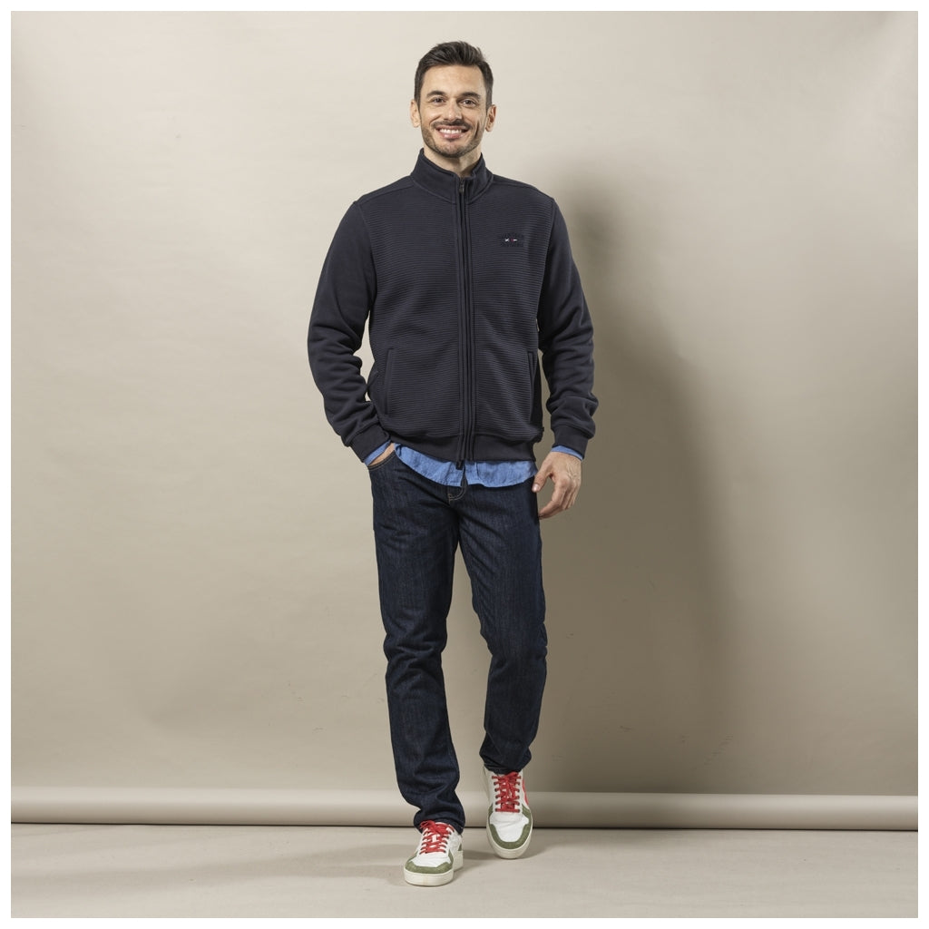 Garcia Long Sleeve Sweat Zip Cardigan - Dark Navy