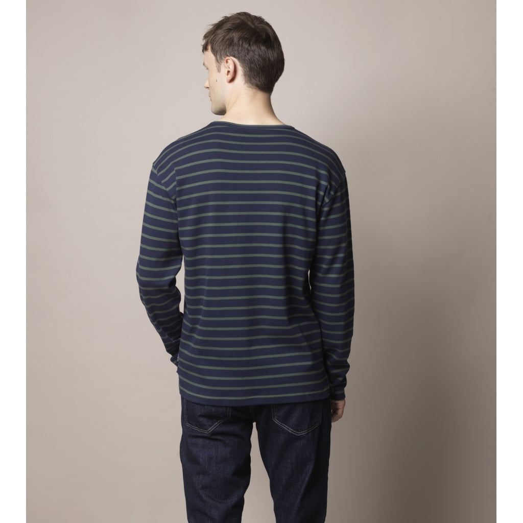 Grenaa Striped Long Sleeve Tee - SR Navy / Sycamore Green