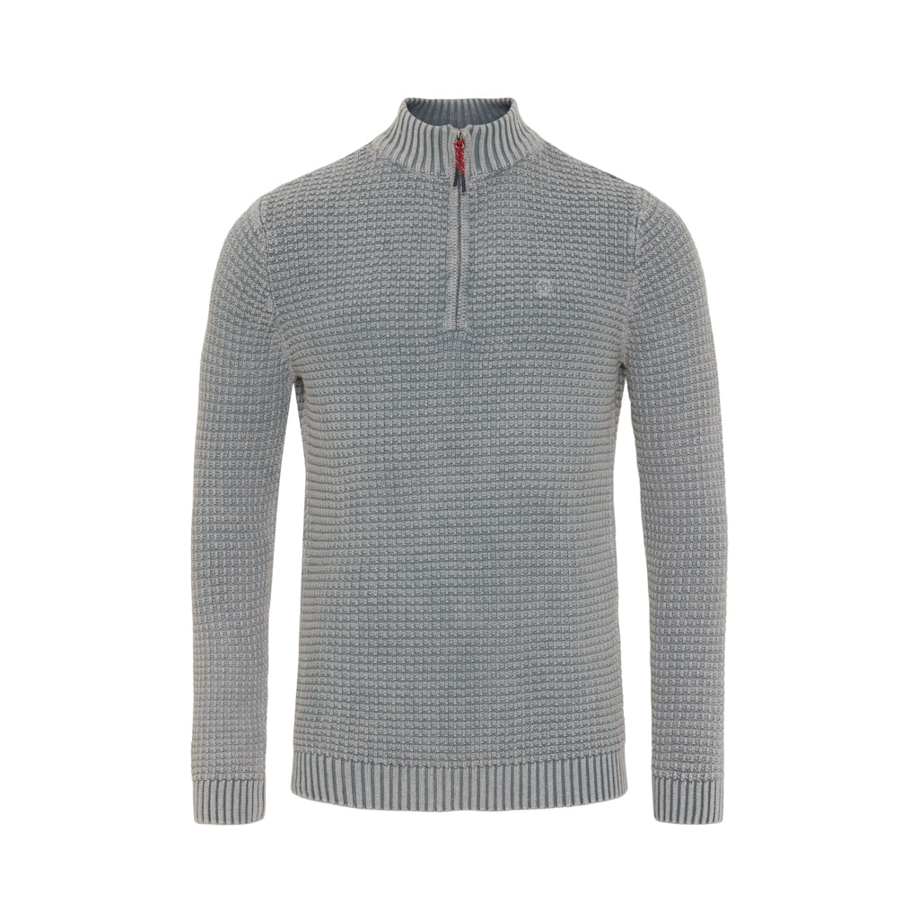 Lance Knit Half Zip - Mid Grey