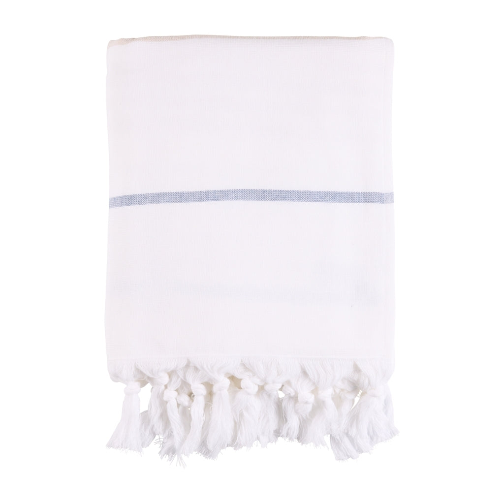 Long Beach Towel - White/Oxford Tan