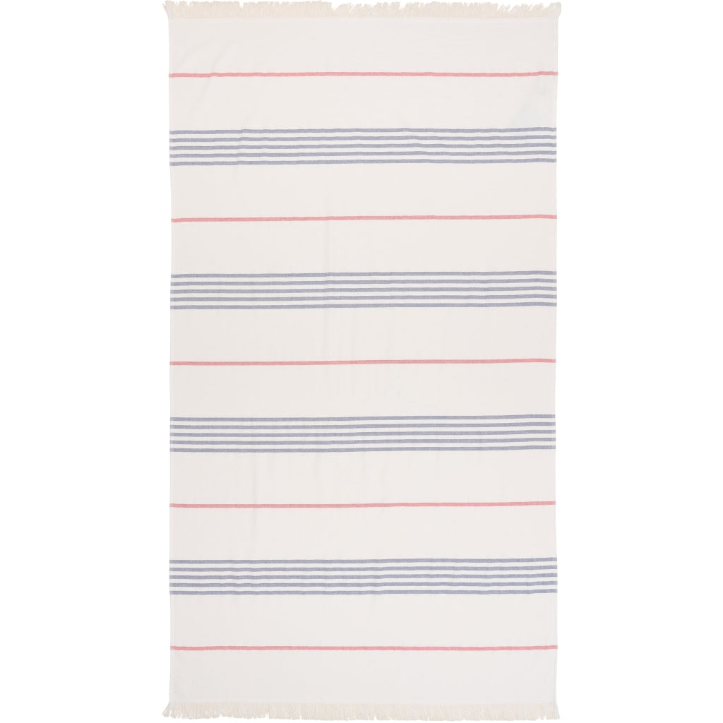 Long Beach Towel - White/True Red/Dark Navy