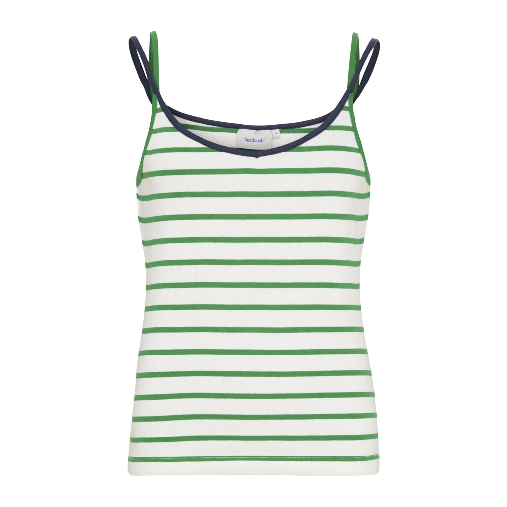 Lorna Tank Top - Pearl / Green