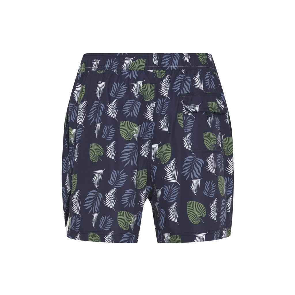 Palm Printed Swimshorts - SR Navy