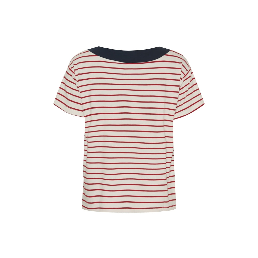 Patrizia Short Sleeve Tee - Pearl/SR Red