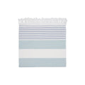 Striped Beach Towel - White / Dusty Green